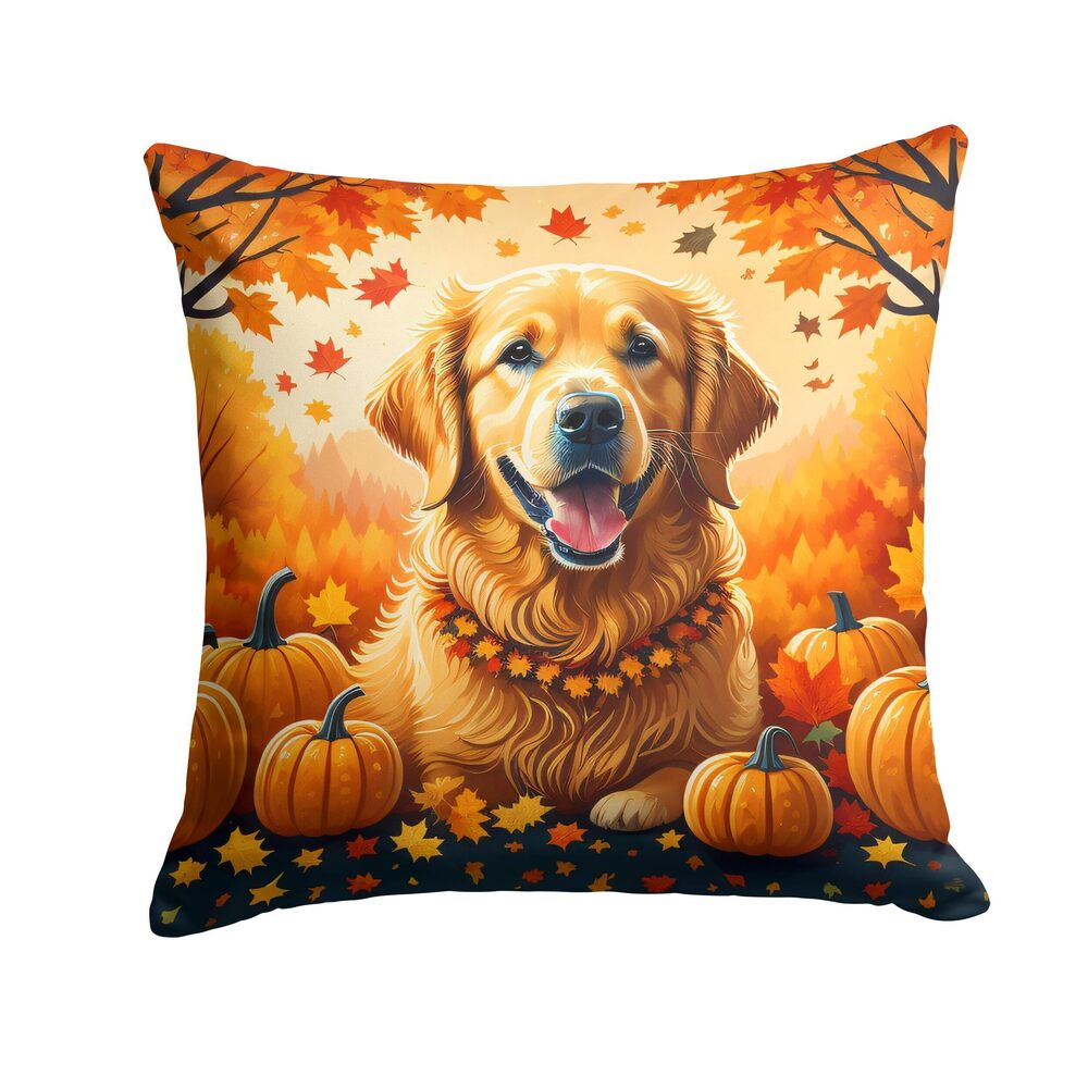 2960 DAC1049PW1818 Golden Retriever Fall Fabric Decorative Pillow Machine